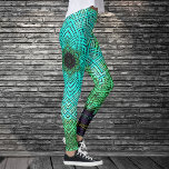 Legging Weave Mandala Blue e Green<br><div class="desc">Esta mandala funky apresenta azul e verde no estilo de tecelagem cesta. Imagens psicodélicas para o hippie moderno ou para qualquer pessoa que ame cores ranzinza.</div>