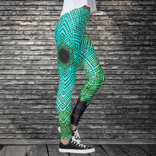 Legging Weave Mandala Blue e Green