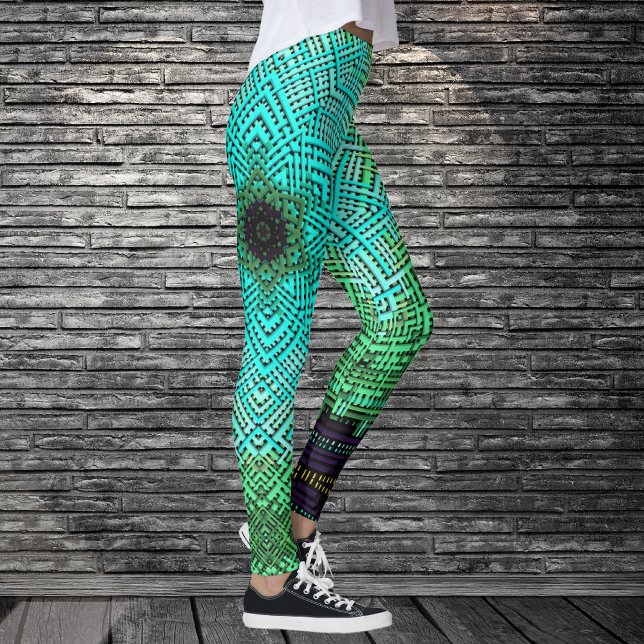 Legging Weave Mandala Blue e Green (Criador carregado)