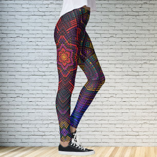 Legging Weave Mandala Puro Vermelho e Azul