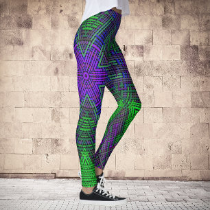 Legging Weave Mandala Verde Roxo e Azul