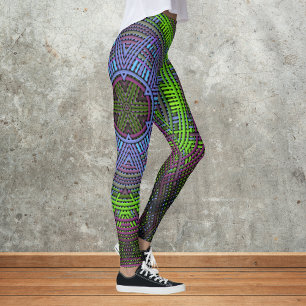 Legging Weave Mandala Verde Roxo e Azul