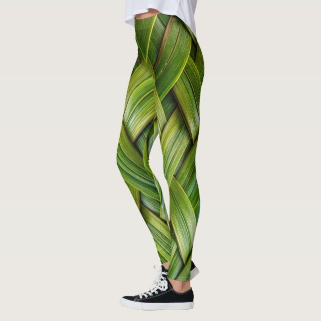 Legging Weave verde fresca de bambu (Esquerda)