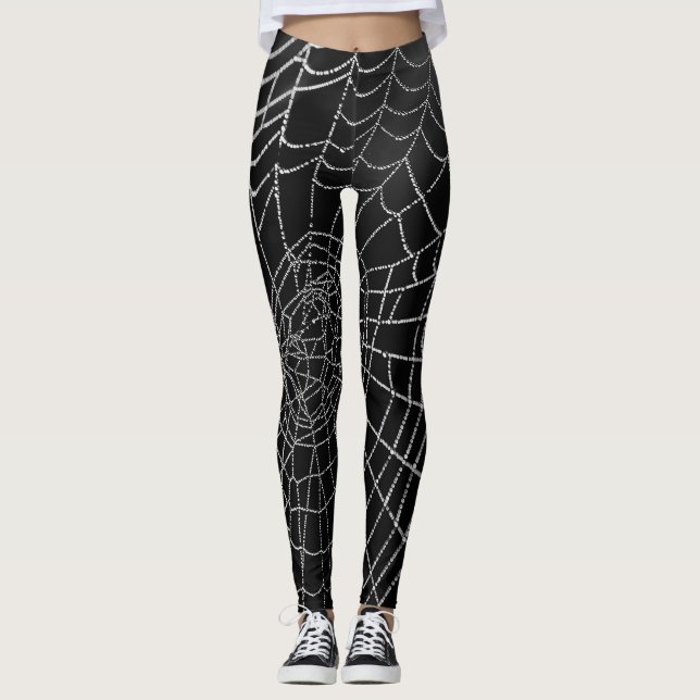 Legging Web de aranha - caneleiras feitas sob encomenda (Frente)