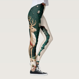 Legging Weihnachtlicher Rentier Wald Rahmen