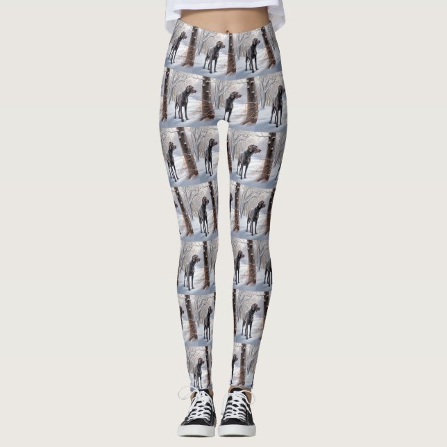 Legging Weimaraner Deixe Nevar Natal (Frente)