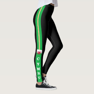 Legging Welsh Flag, Dragon & Wales, patriotas de moda/espo