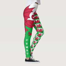 Legging Welsh Flag, Dragon & Wales, patriotas de moda/espo