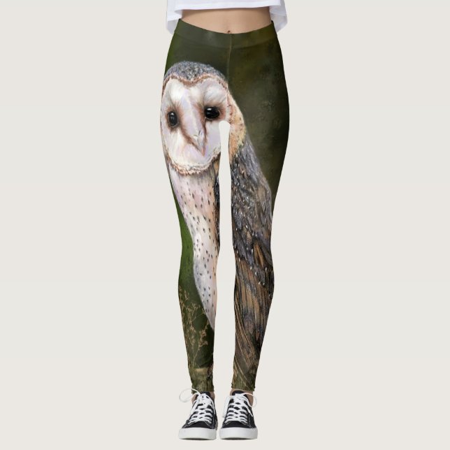 Legging Western Barn Owl - Imigração de Pintura de Cores d (Frente)