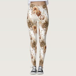 Legging Western Brown Cream Southwest Floral