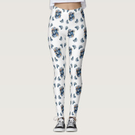 Legging Western Cowboy Bear - Blue Bear with Floral Bandan