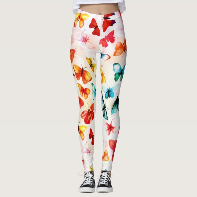 Legging Whimi Rainbow Forest Butterfly Aquarela (Frente)