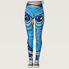 Legging Whimsical Chalk Owl