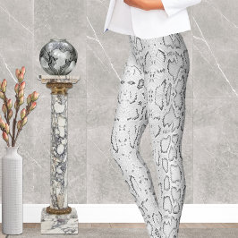 Legging White Anaconda Snakeskin