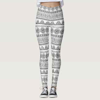 Legging white&black tribal aztec pattern