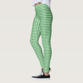 Legging White Houndstooth Kelly
