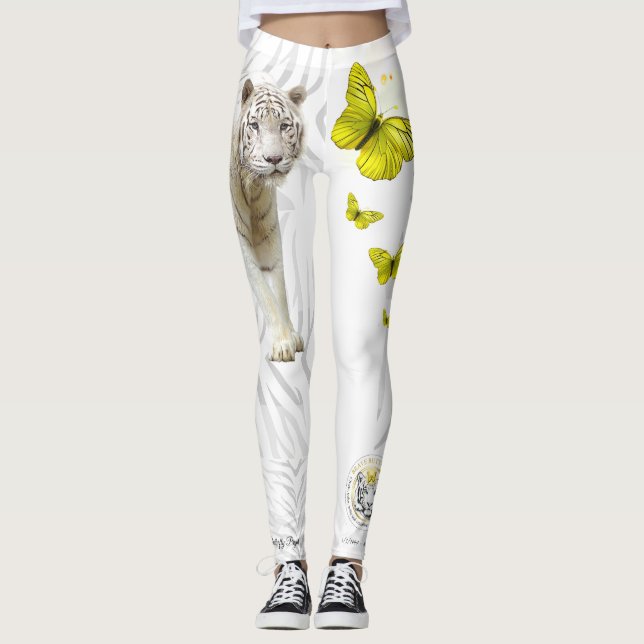Legging  White Tiger Yellow Butterfly  (Frente)