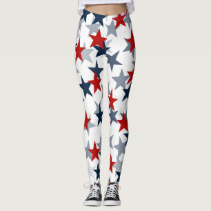 Legging White Vermelho e Estrela Azul