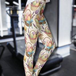 Legging Wicker Basket Easter Eggs with Lavender