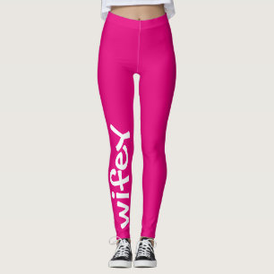 Legging Wifey Hot Pink E White Cute Giry Chic