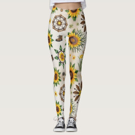 Legging Wildflowers And Natural Seamless Pattern