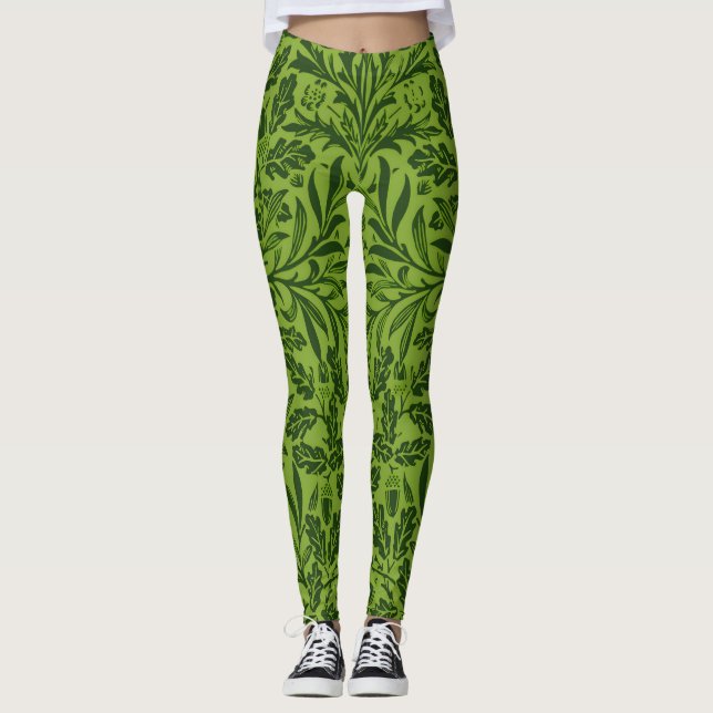 Legging William Mirrors Acorns & oak deixa o padrão verde (Frente)