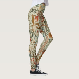 Legging William Morris Acanthus Embroidery Floral Padrão