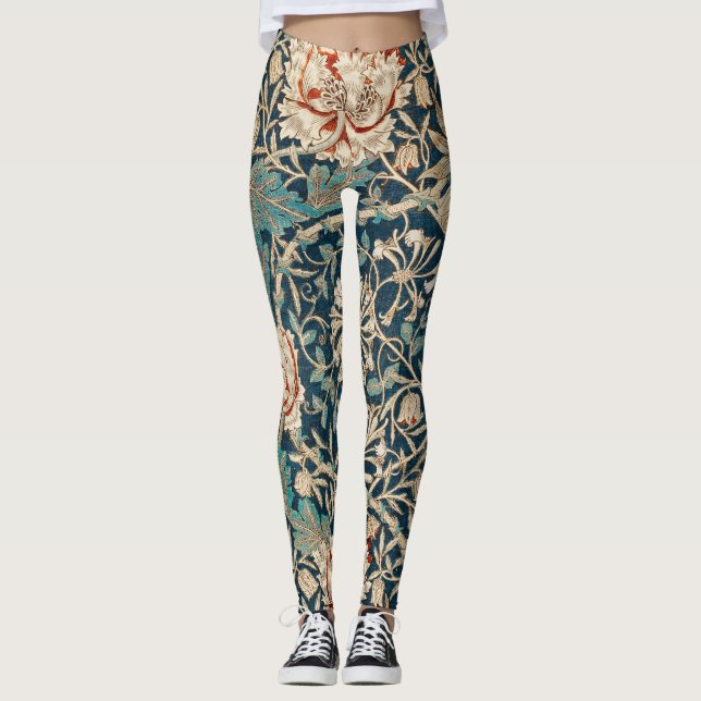 Legging William Morris Antigo Floral Honeysuckle (Frente)