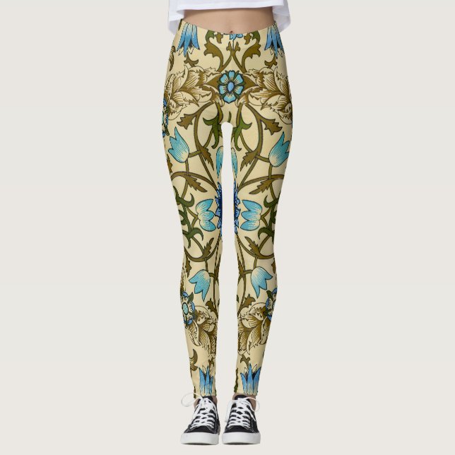 Legging William Morris- Antigo Padrão de Videira e Flor de (Frente)
