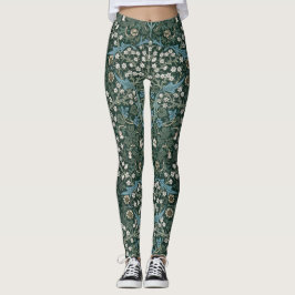 Legging William Morris Blue White e Green Floral