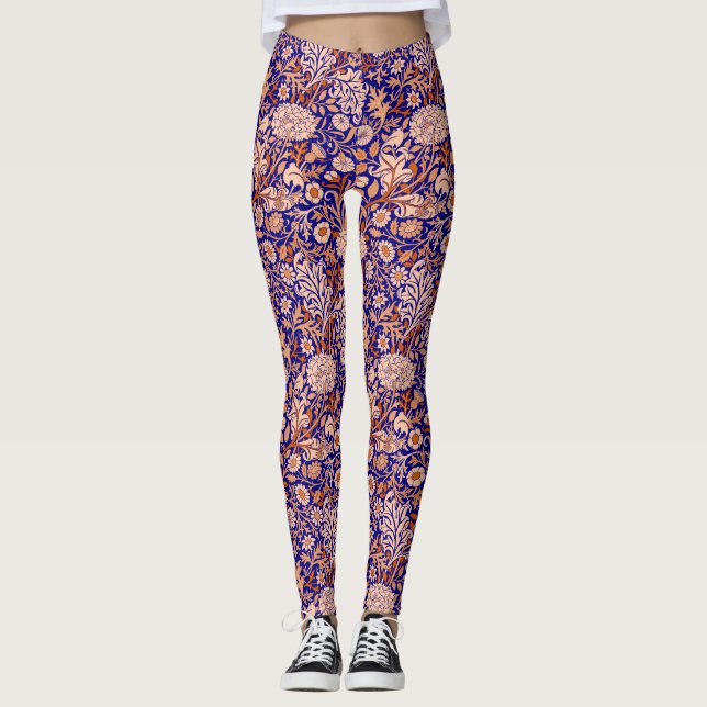 Legging William Morris "Cherwell" Padrão em Azul (Frente)