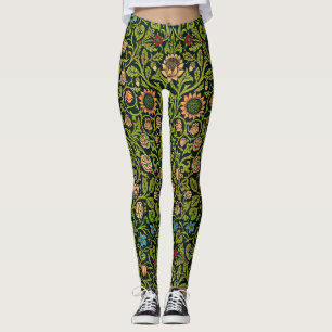 Legging William Morris - Columbina, verde escuro, Case-Mat