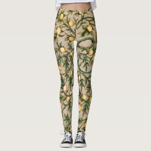 Legging William Morris Floral Frutas Jardim Flor Clássico
