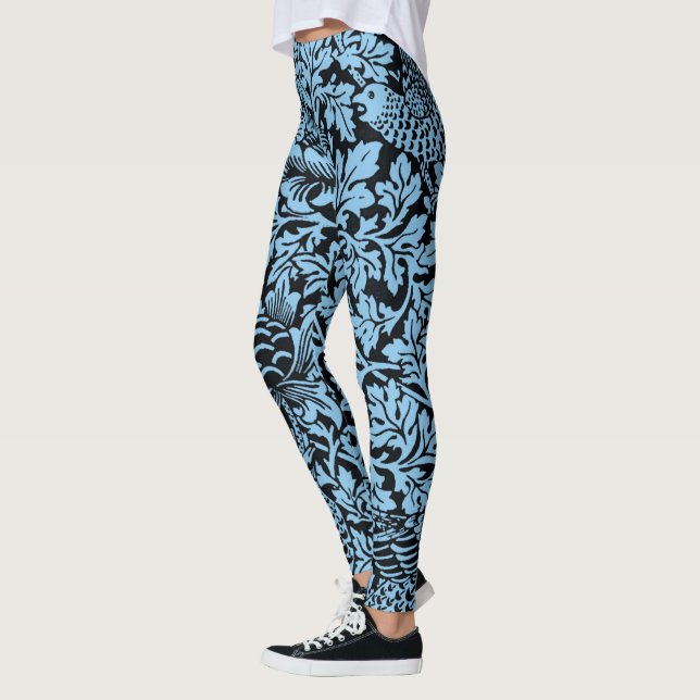 Legging William Morris Floral Pattern Bird Anenome (Esquerda)