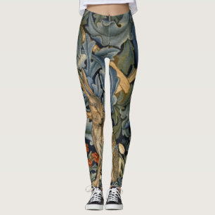 Legging William Morris Forest Rabbit Floral Art Nouveau
