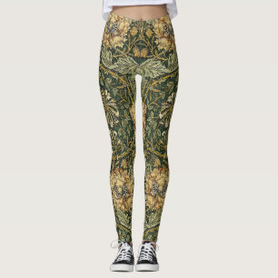 Legging William Morris Honeysuckle Green Floral