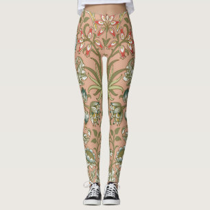 Legging William Morris Hyacinth Flor Rosa Art