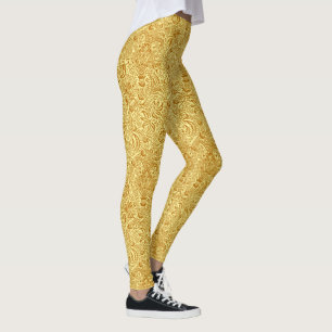 Legging William Morris Indian, Mustard Yellow e Dourado
