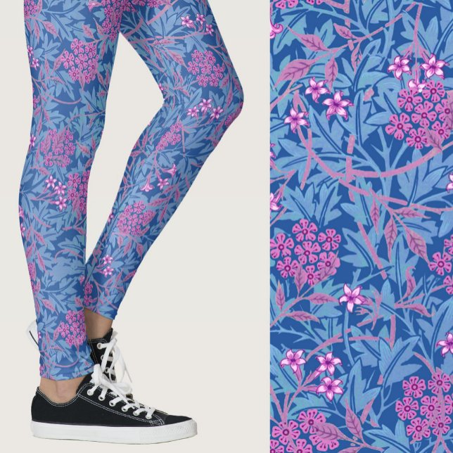 Legging William Morris Inspired Blue Floral Patterned (Criador carregado)