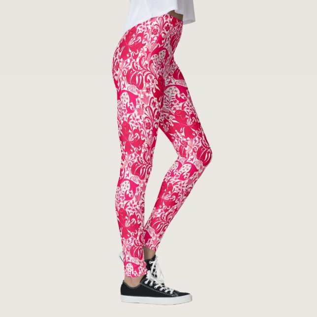 Legging William Morris Iris e Lily, Fuchsia Pink (Direita)