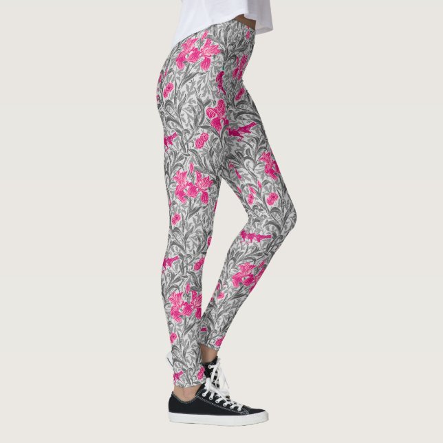 Legging William Morris Irises, Cinzas rosa e prata / Cinza (Direita)