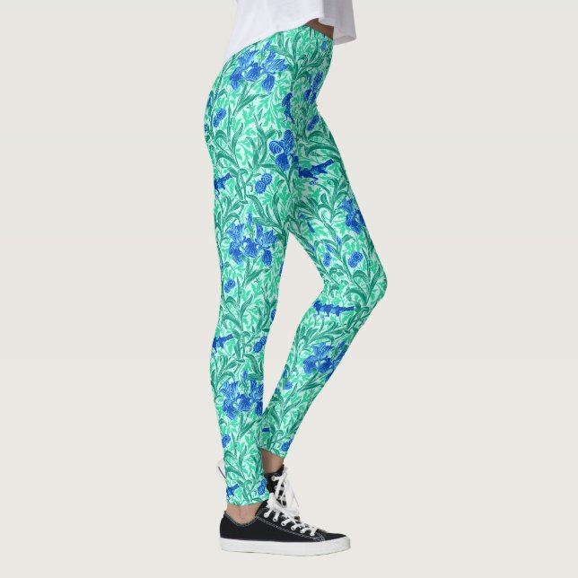Legging William Morris Irises, Cobalt Blue, Aqua e Teal (Direita)