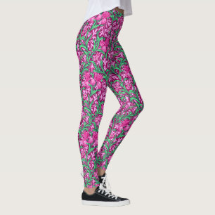 Legging William Morris Irises, Fuchsia Pink e Wine