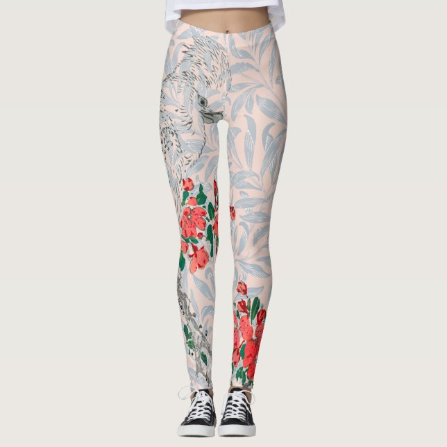 LEGGING WILLIAM MORRIS JAPONESE IMPRESSÃO PARROT (Frente)