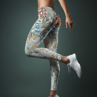 Legging William Morris Lily Art Nouveau Perna Floral