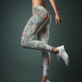 Legging William Morris Lily Art Nouveau Perna Floral