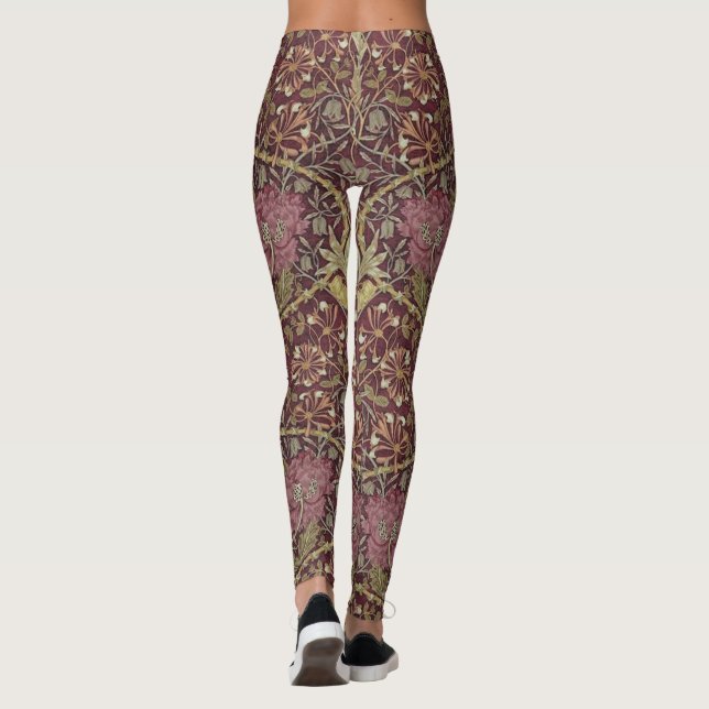 Legging William Morris, madressilva, floral. teste padrão, (Verso)