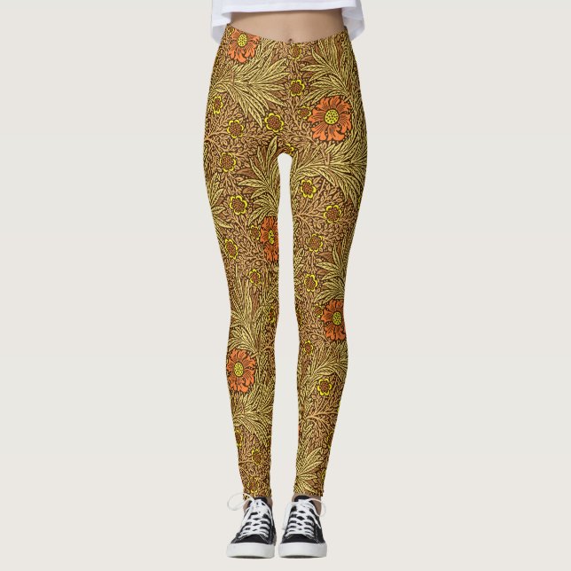 Legging William Morris Marigold, Cobre Brown e Orange (Frente)