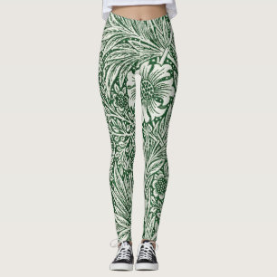 Legging william morris marigold flor verde floral