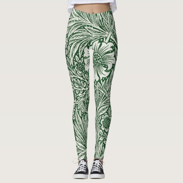 Legging william morris marigold flor verde floral (Frente)